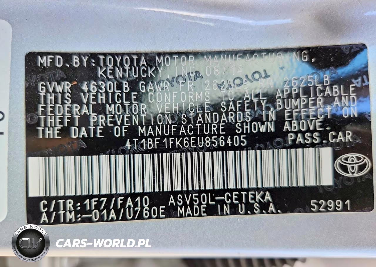 2014 Toyota Camry L VIN:4T1BF1FK6EU856405 - 12