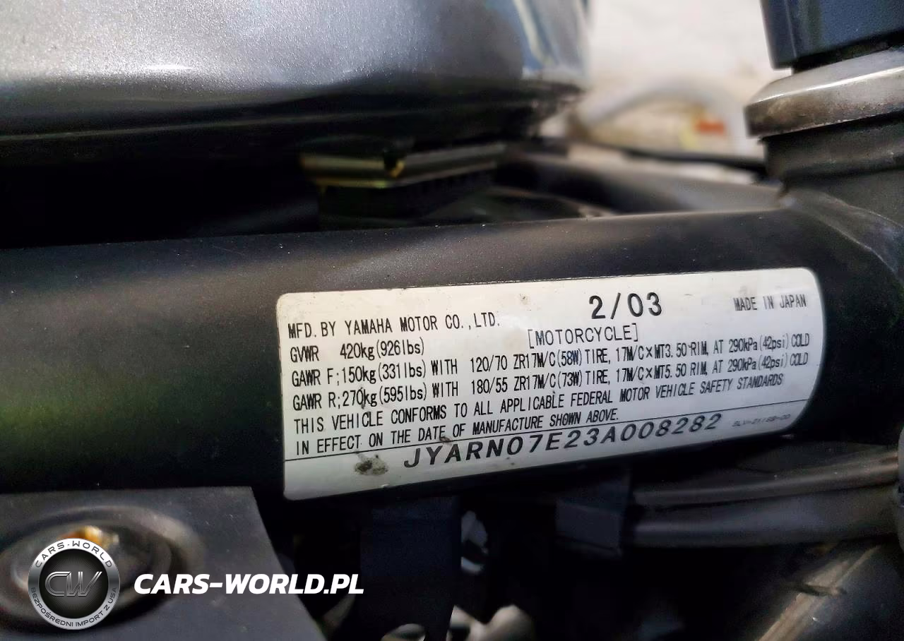 2003 Yamaha Fzs10 VIN:JYARN07E23A008282 - 9