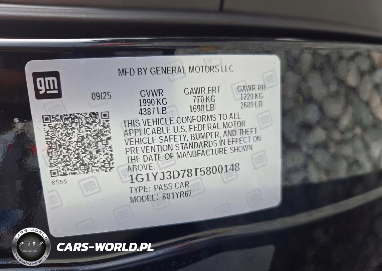 2026 Chevrolet Corvette Zr1 3Lz VIN:1G1YJ3D78T5800148 - 13