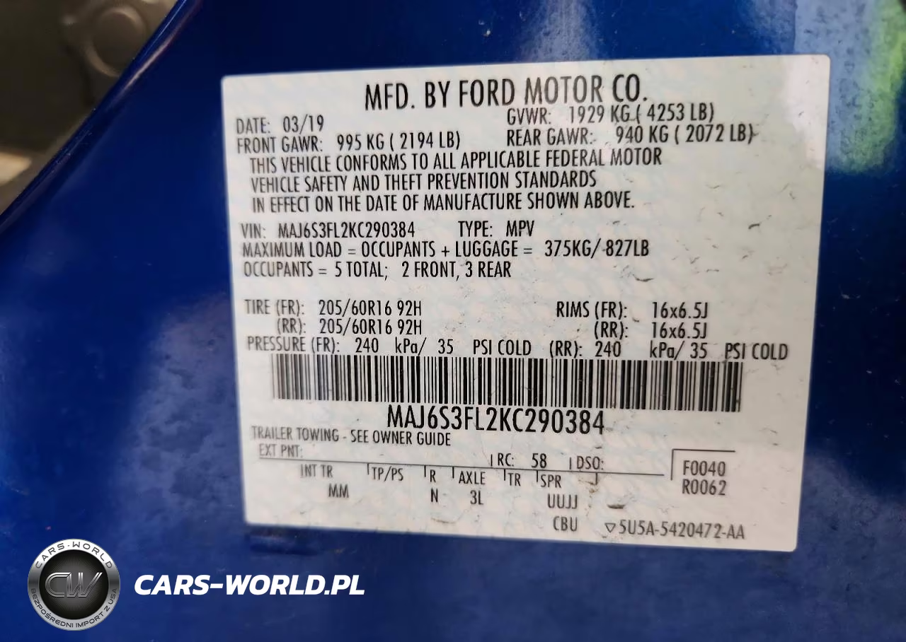 2019 Ford Ecosport S VIN:MAJ6S3FL2KC290384 - 13