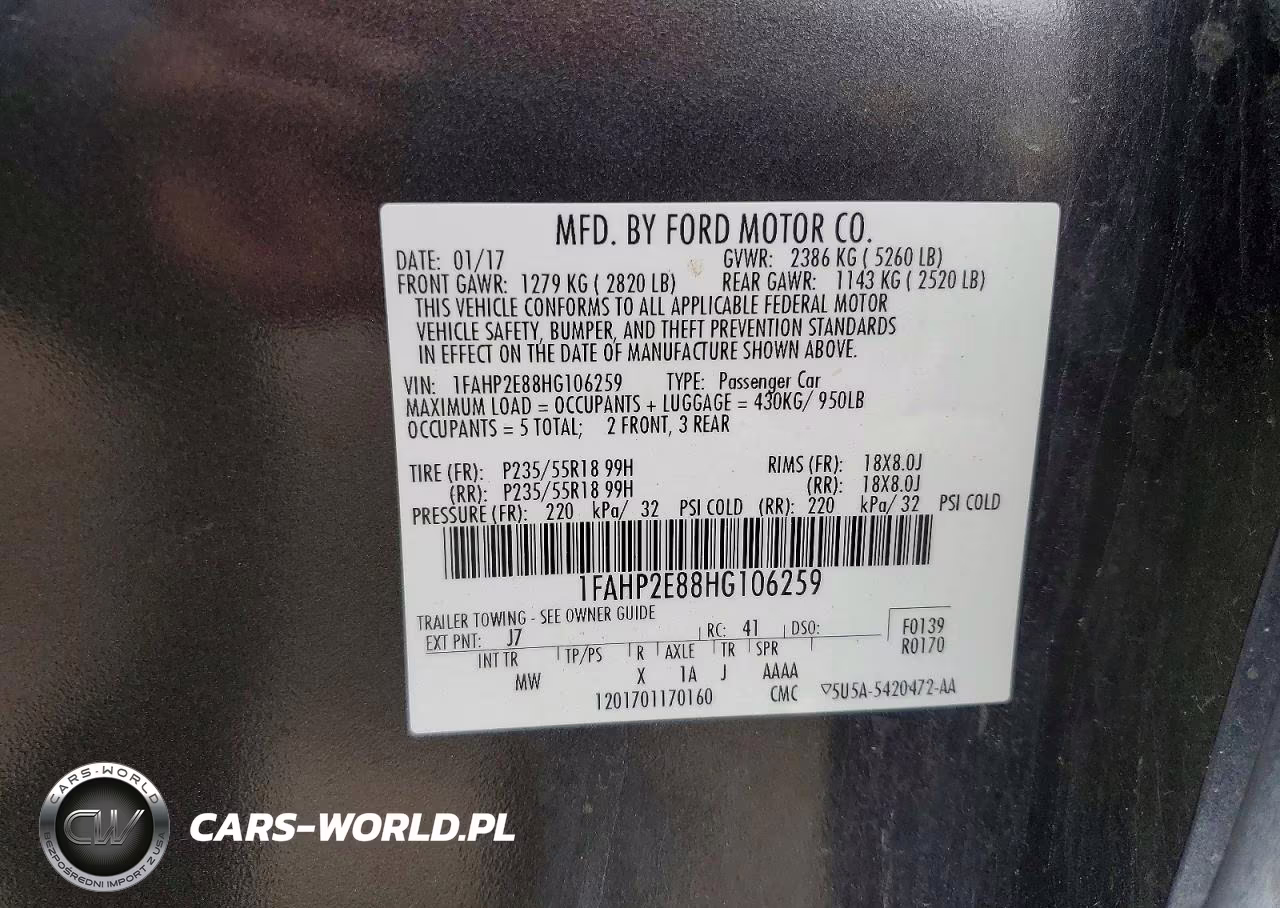 2017 Ford Taurus Sel VIN:1FAHP2E88HG106259 - 12