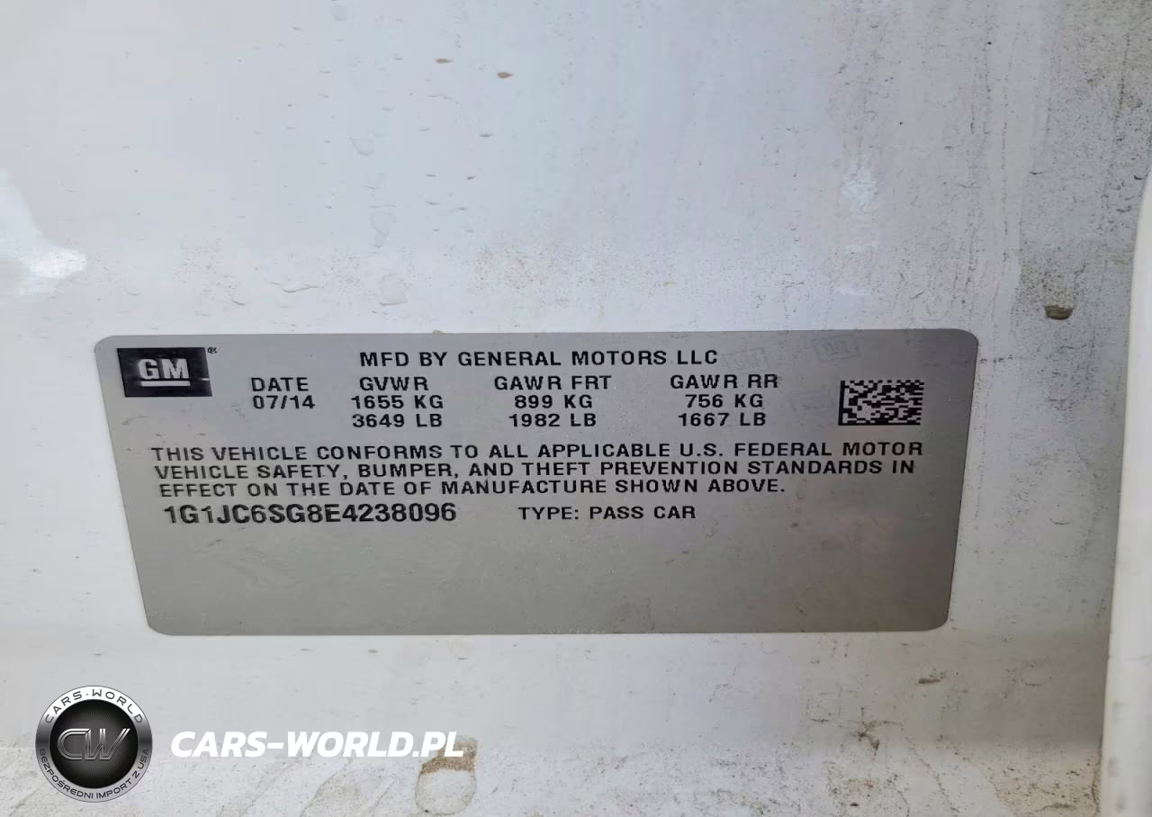 2014 Chevrolet Sonic Lt VIN:1G1JC6SG8E4238096 - 12