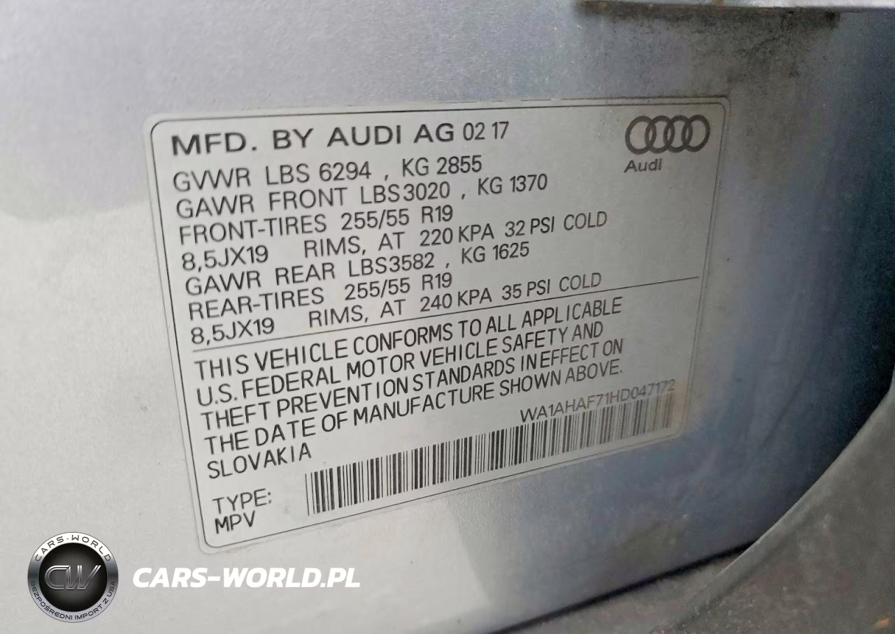 2017 Audi Q7 Premium VIN:WA1AHAF71HD047172 - 13