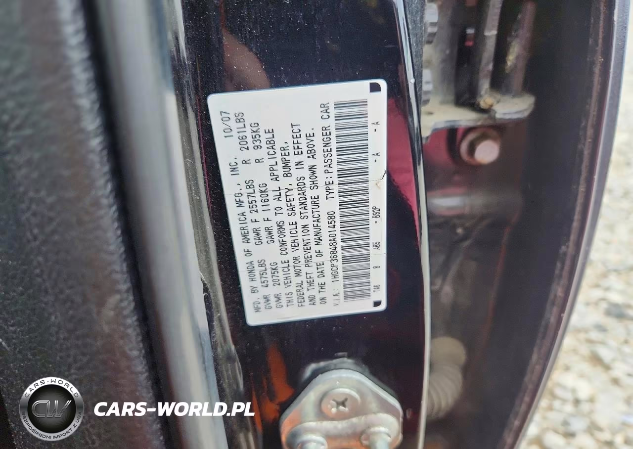 2008 Honda Accord Exl VIN:1HGCP36848A014580 - 12