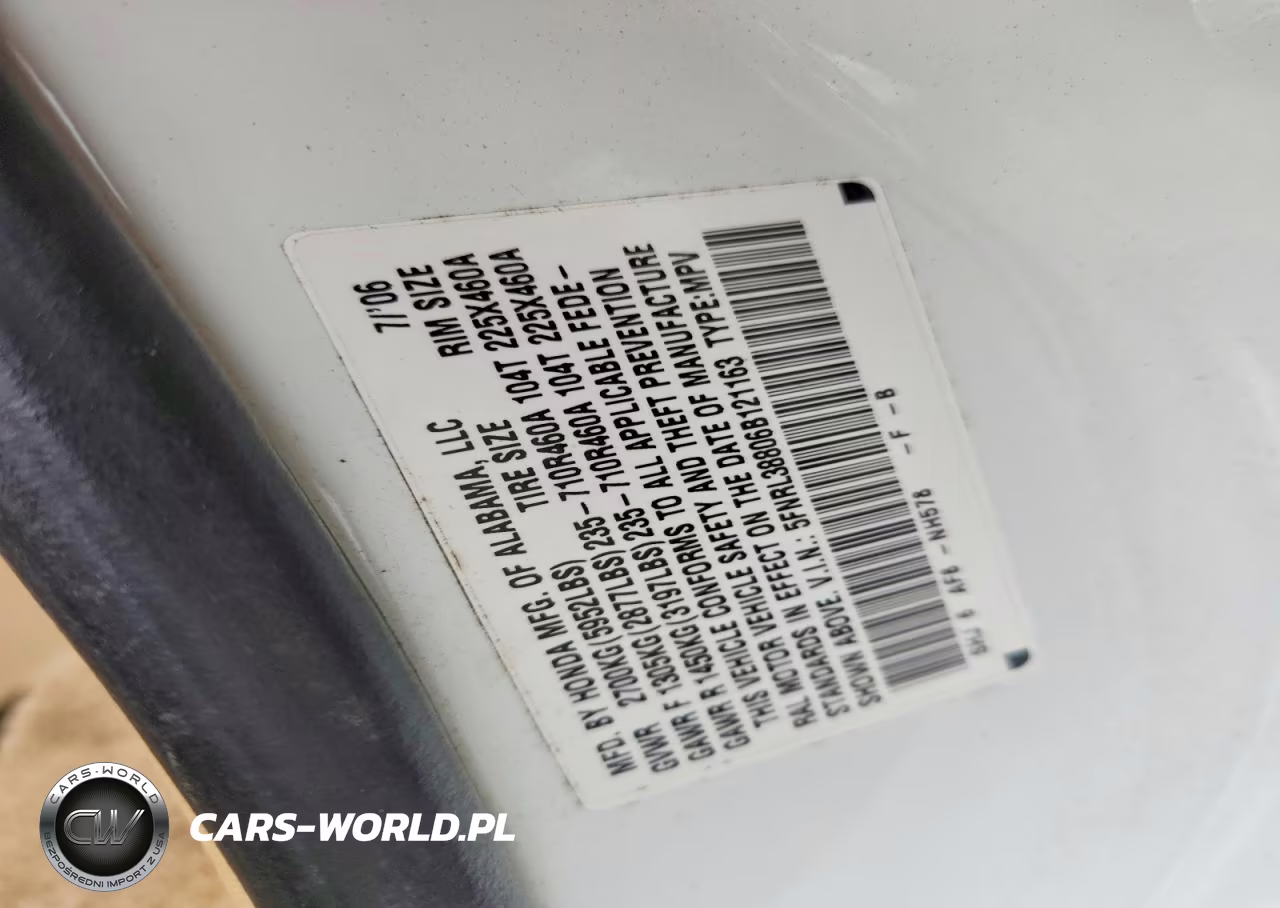 2006 Honda Odyssey Touring VIN:5FNRL38806B121163 - 13