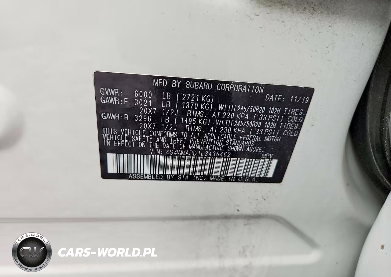 2020 Subaru Ascent Touring VIN:4S4WMARD1L3436462 - 14