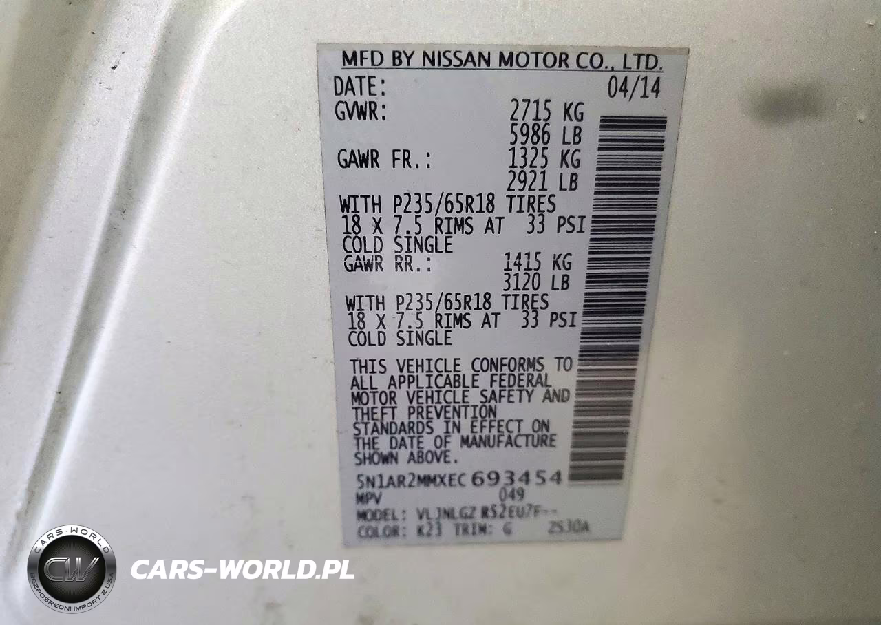2014 Nissan Pathfinder Sl VIN:5N1AR2MMXEC693454 - 13