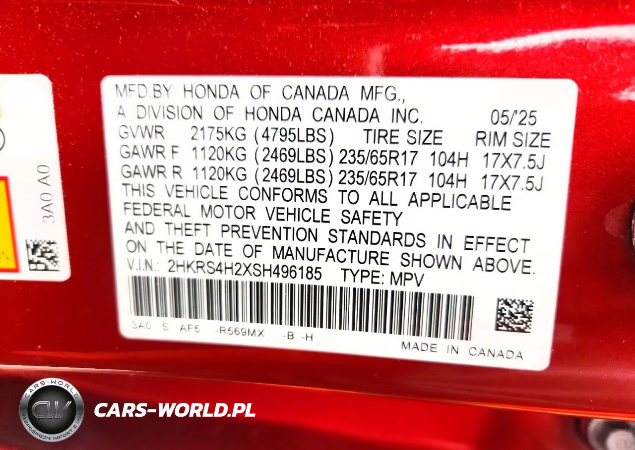 2025 Honda Cr-V Lx VIN:2HKRS4H2XSH496185 - 13