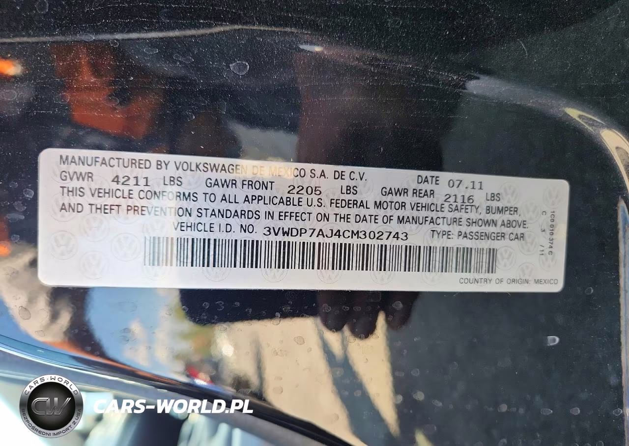 2012 Volkswagen Jetta Se VIN:3VWDP7AJ4CM302743 - 12