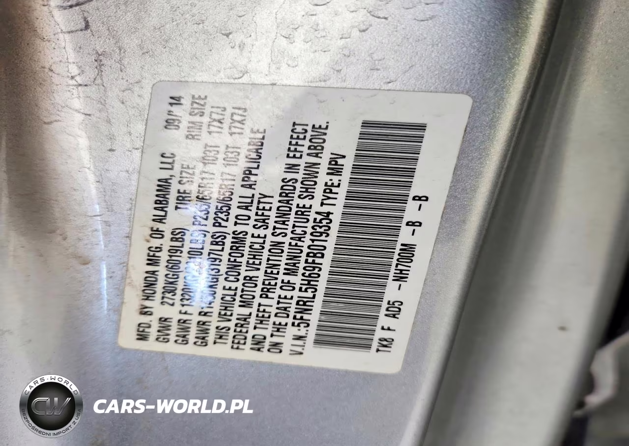 2015 Honda Odyssey Exl VIN:5FNRL5H69FB019354 - 13