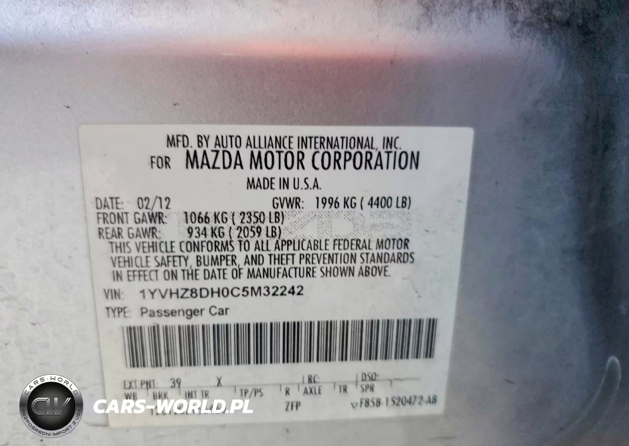 2012 Mazda 6 I VIN:1YVHZ8DH0C5M32242 - 12