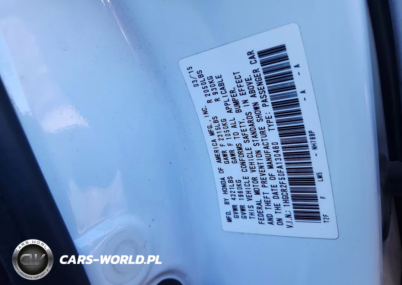 2015 Honda Accord Sport VIN:1HGCR2F50FA130480 - 13