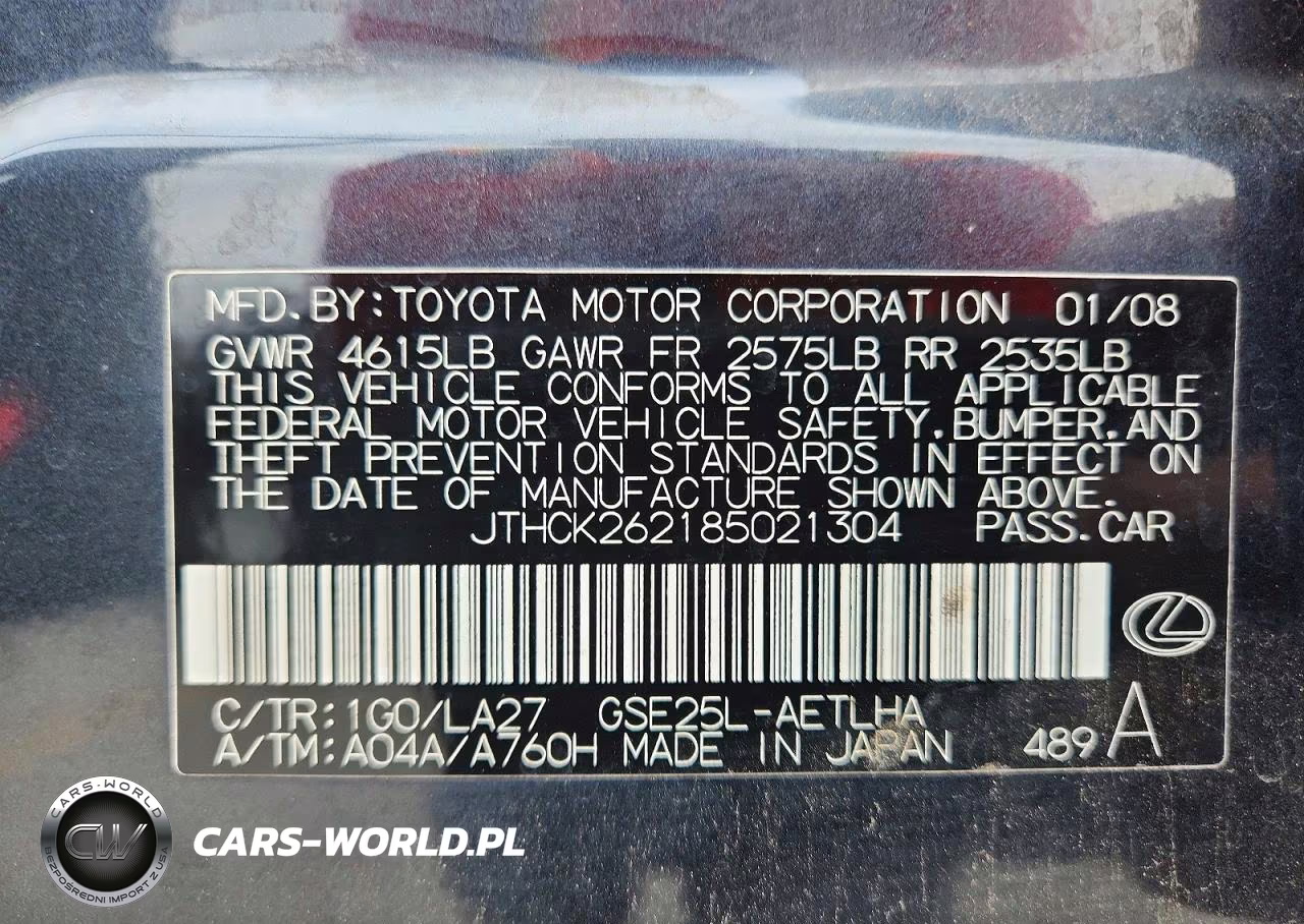 2008 Lexus Is 250 VIN:JTHCK262185021304 - 12