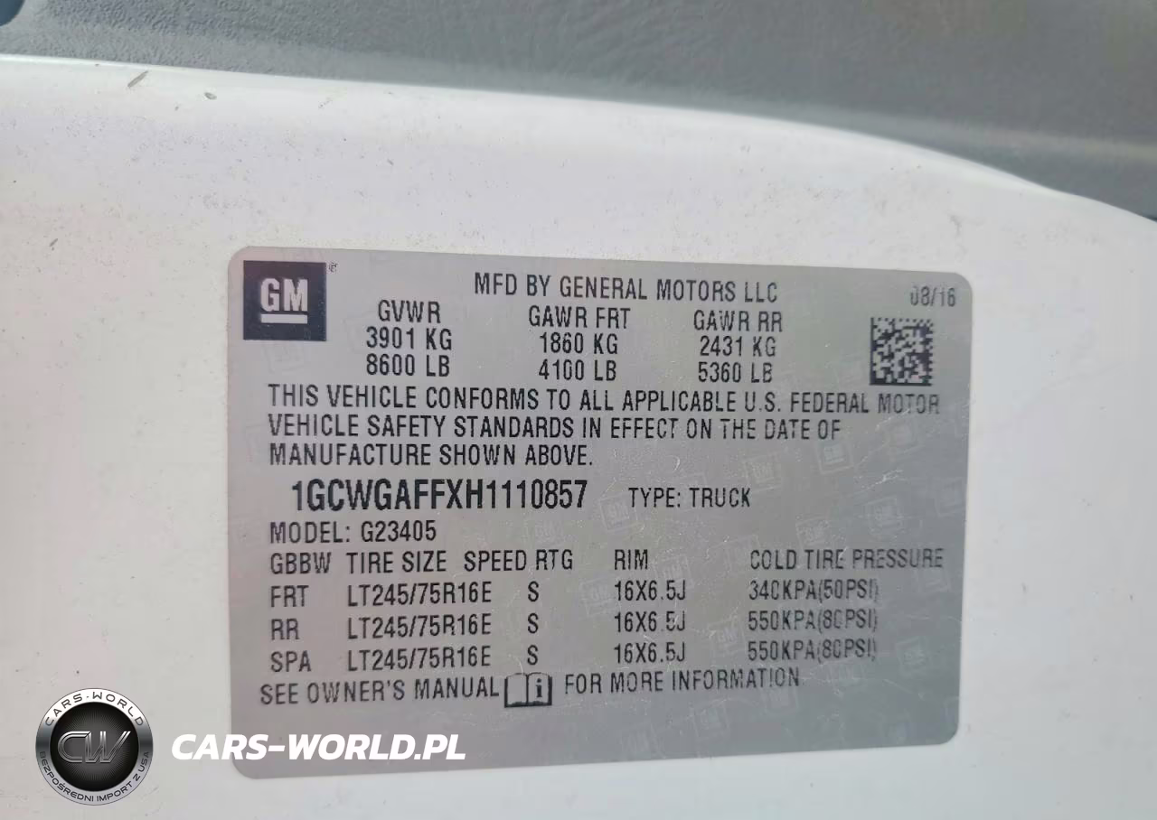 2017 Chevrolet Express 2500 Cargo Delivery Van VIN:1GCWGAFFXH1110857 - 13