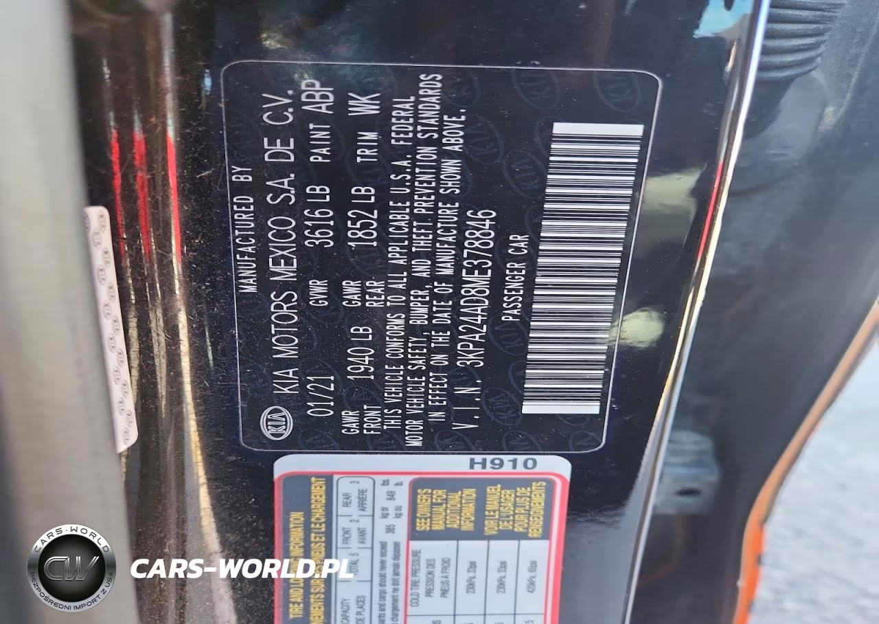 2021 Kia Rio Lx VIN:3KPA24AD8ME378846 - 12