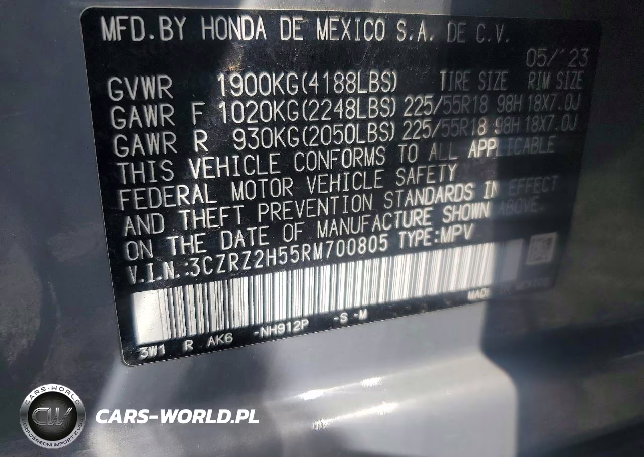 2024 Honda Hr-V Sport VIN:3CZRZ2H55RM700805 - 13