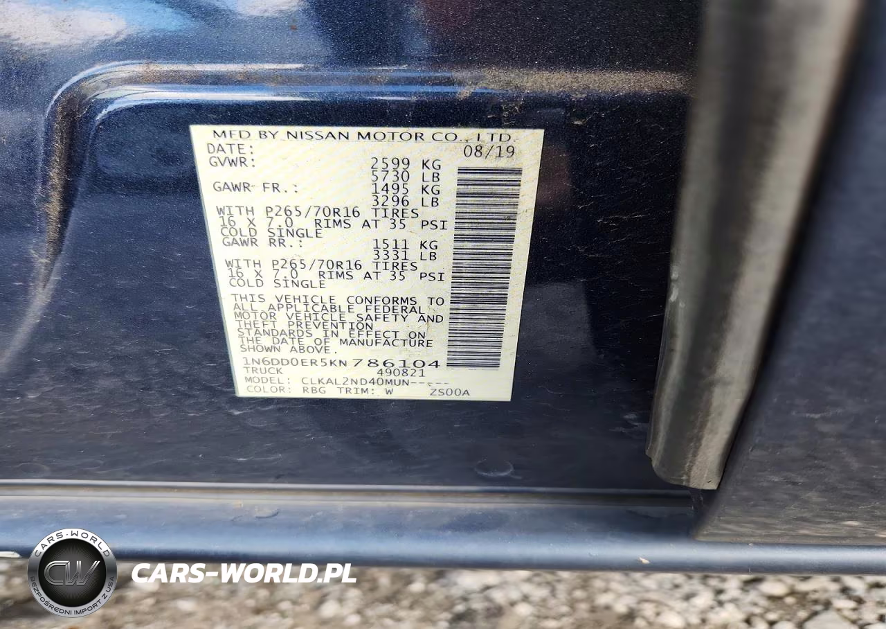 2019 Nissan Frontier Sv VIN:1N6DD0ER5KN786104 - 12