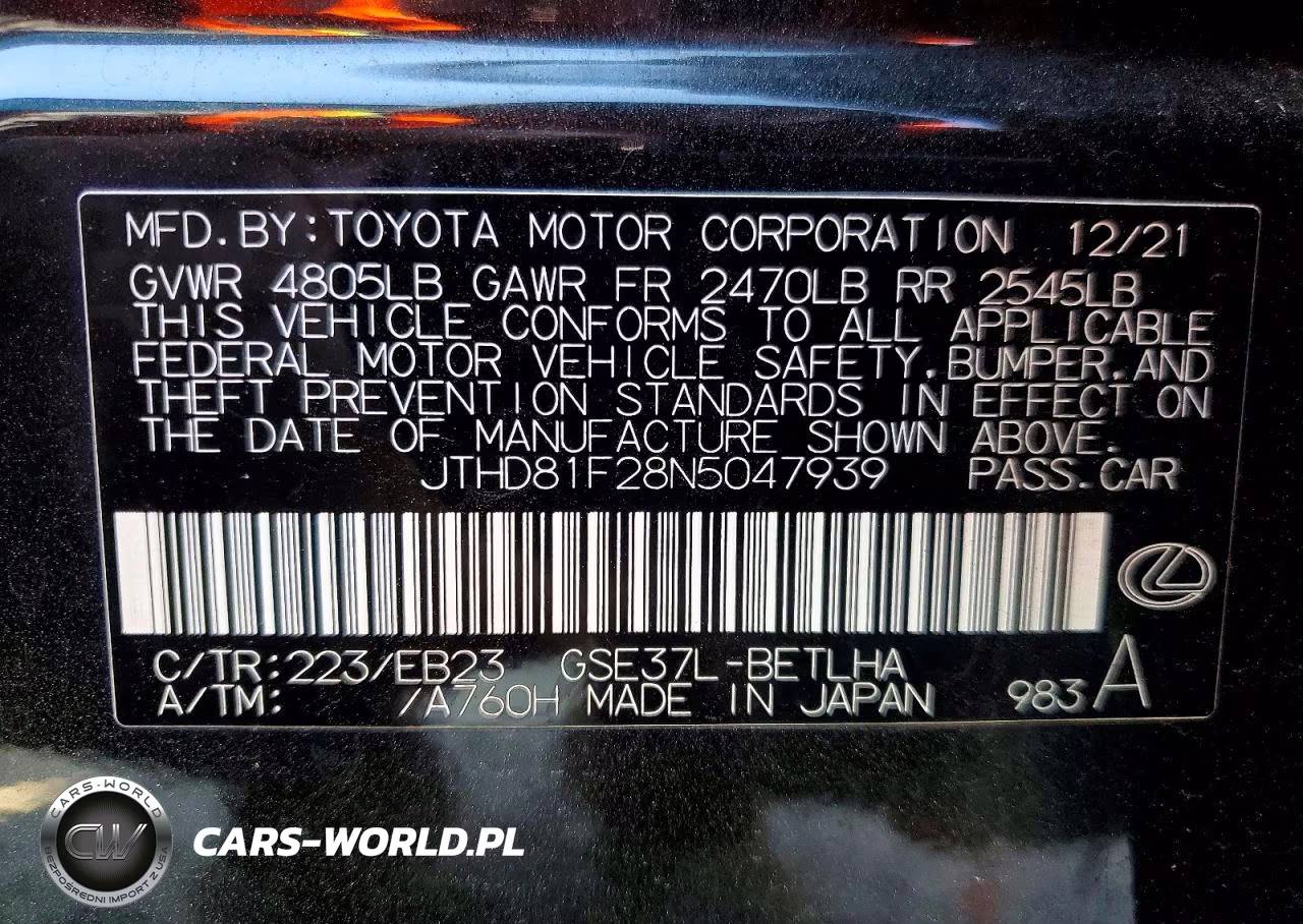 2022 Lexus Is 300 VIN:JTHD81F28N5047939 - 12