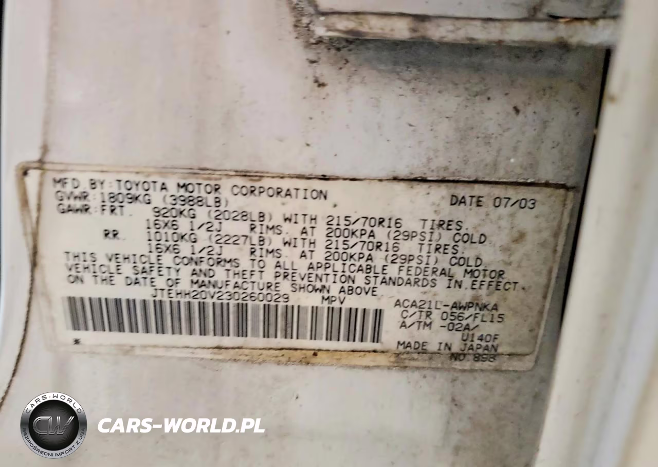 2003 Toyota Rav4 Base VIN:JTEHH20V230260029 - 13