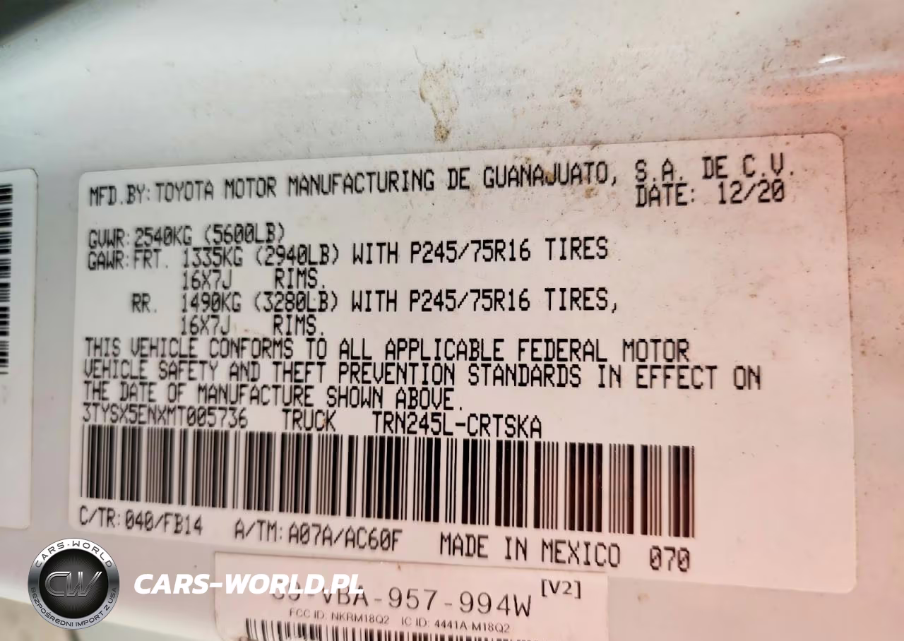 2021 Toyota Tacoma Sr VIN:3TYSX5ENXMT005736 - 12