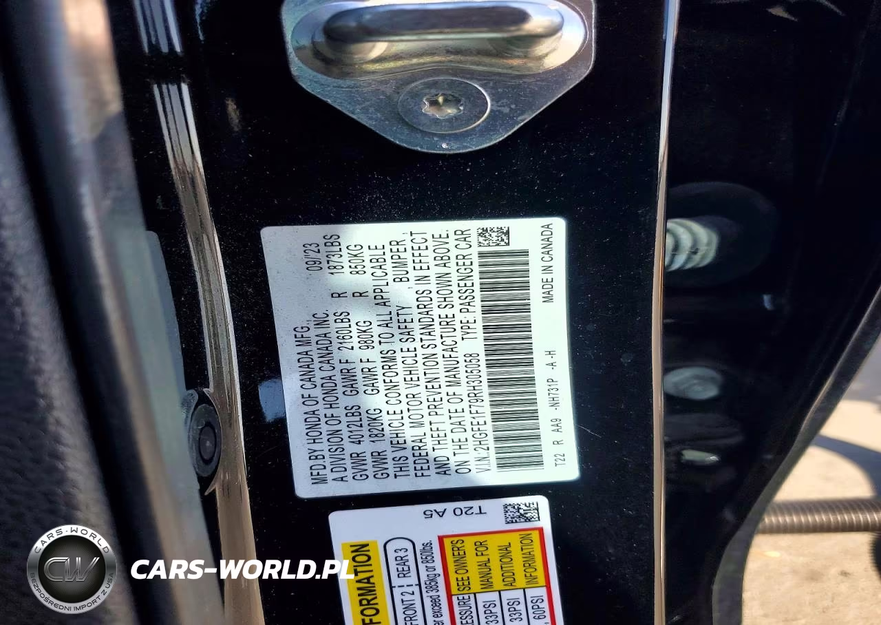 2024 Honda Civic Ex VIN:2HGFE1F79RH305058 - 12