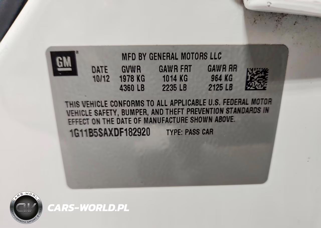 2013 Chevrolet Malibu Ls VIN:1G11B5SAXDF182920 - 12