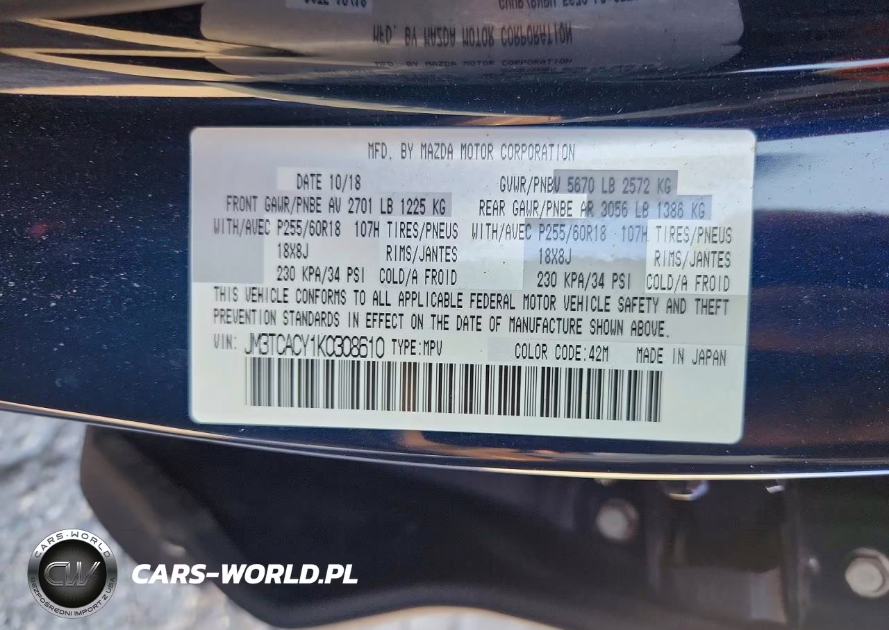 2019 Mazda Cx-9 Touring VIN:JM3TCACY1K0308610 - 13