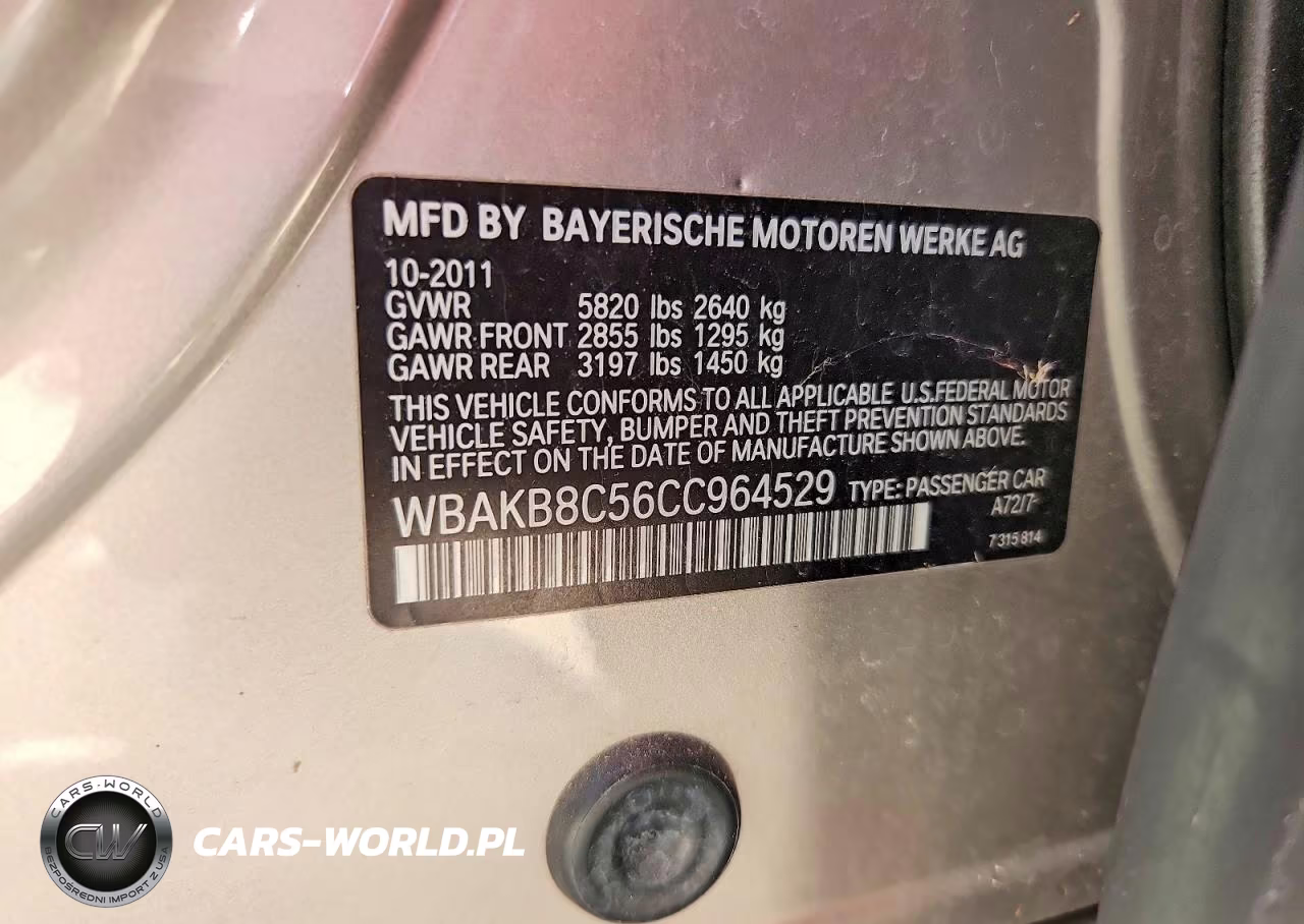 2012 BMW 750 Li VIN:WBAKB8C56CC964529 - 12