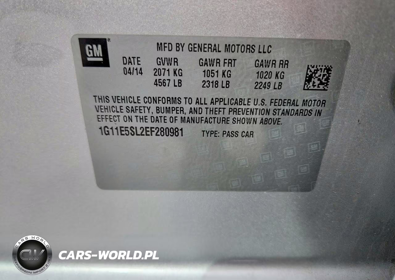 2014 Chevrolet Malibu 2Lt VIN:1G11E5SL2EF280981 - 12