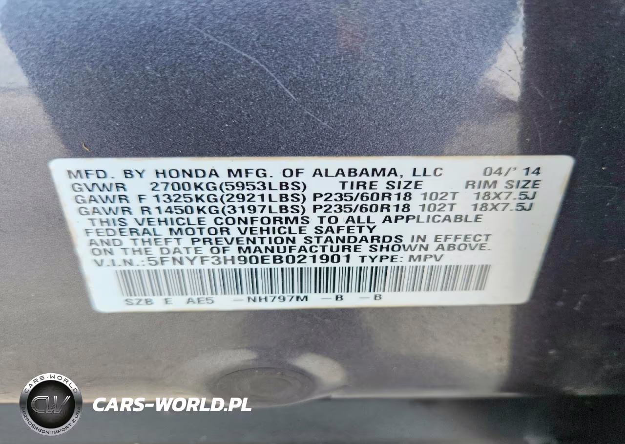 2014 Honda Pilot Touring VIN:5FNYF3H90EB021901 - 13