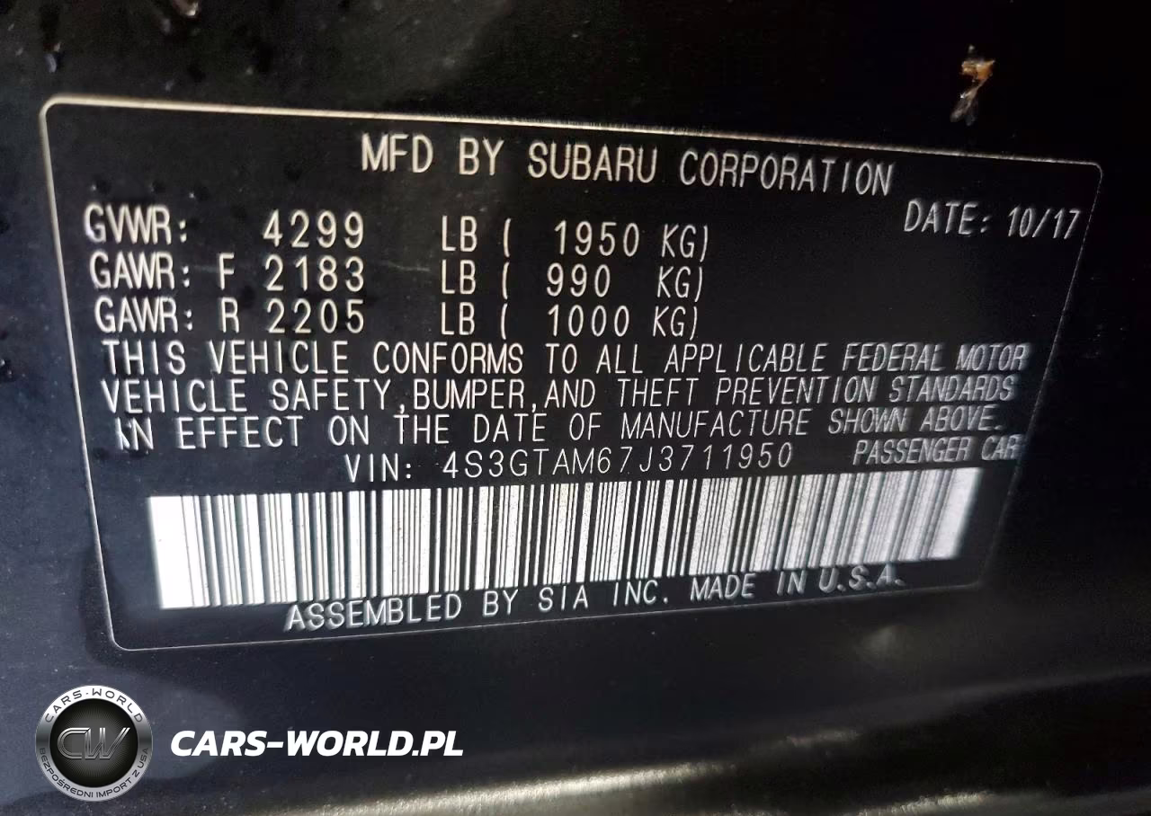 2018 Subaru Impreza Sport VIN:4S3GTAM67J3711950 - 14