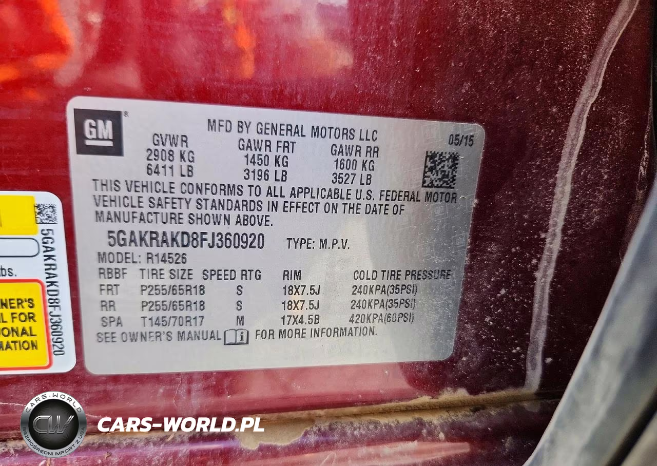 2015 Buick Enclave VIN:5GAKRAKD8FJ360920 - 13