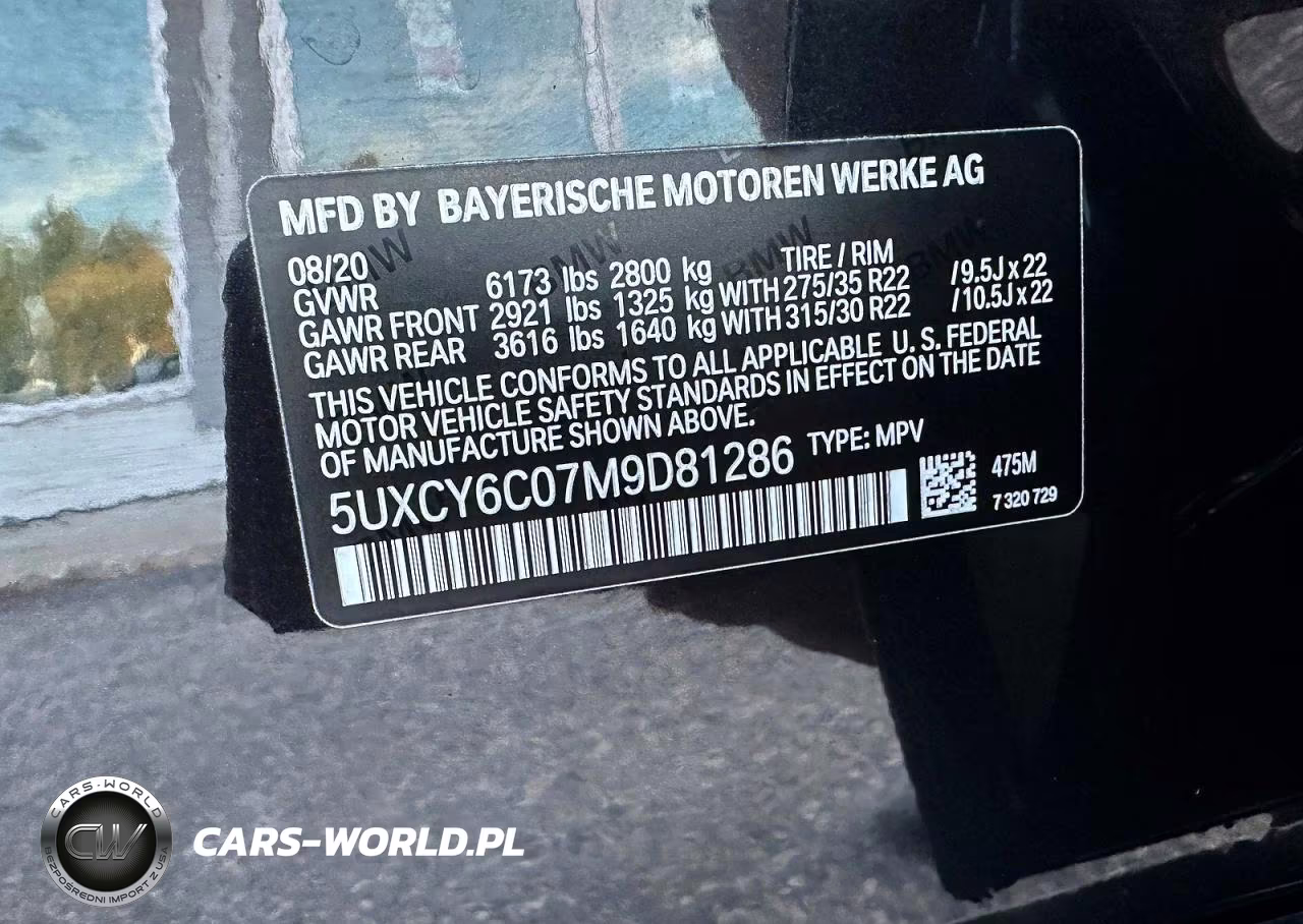 2021 BMW X6 xDrive40I VIN:5UXCY6C07M9D81286 - 10