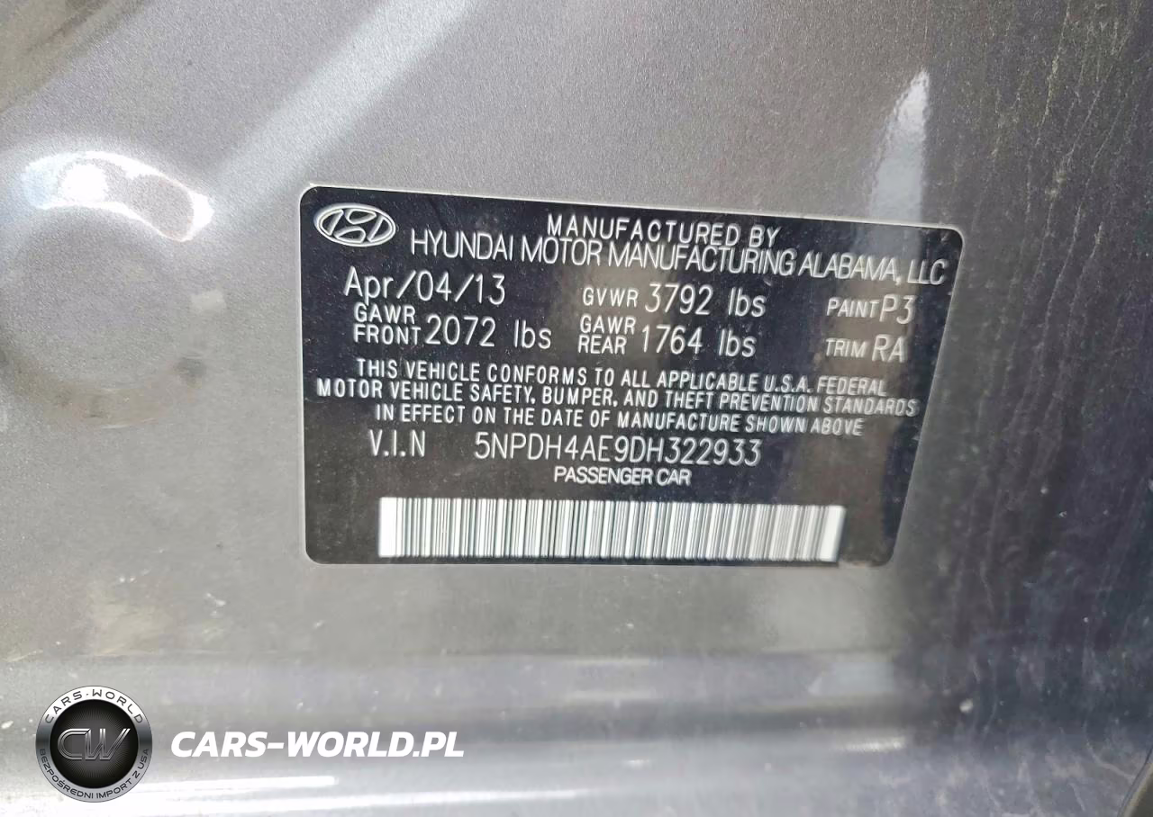 2013 Hyundai Elantra VIN:5NPDH4AE9DH322933 - 12