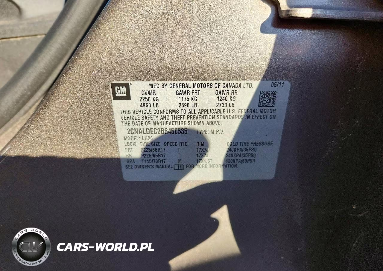 2011 Chevrolet Equinox Lt VIN:2CNALDEC2B6450535 - 13