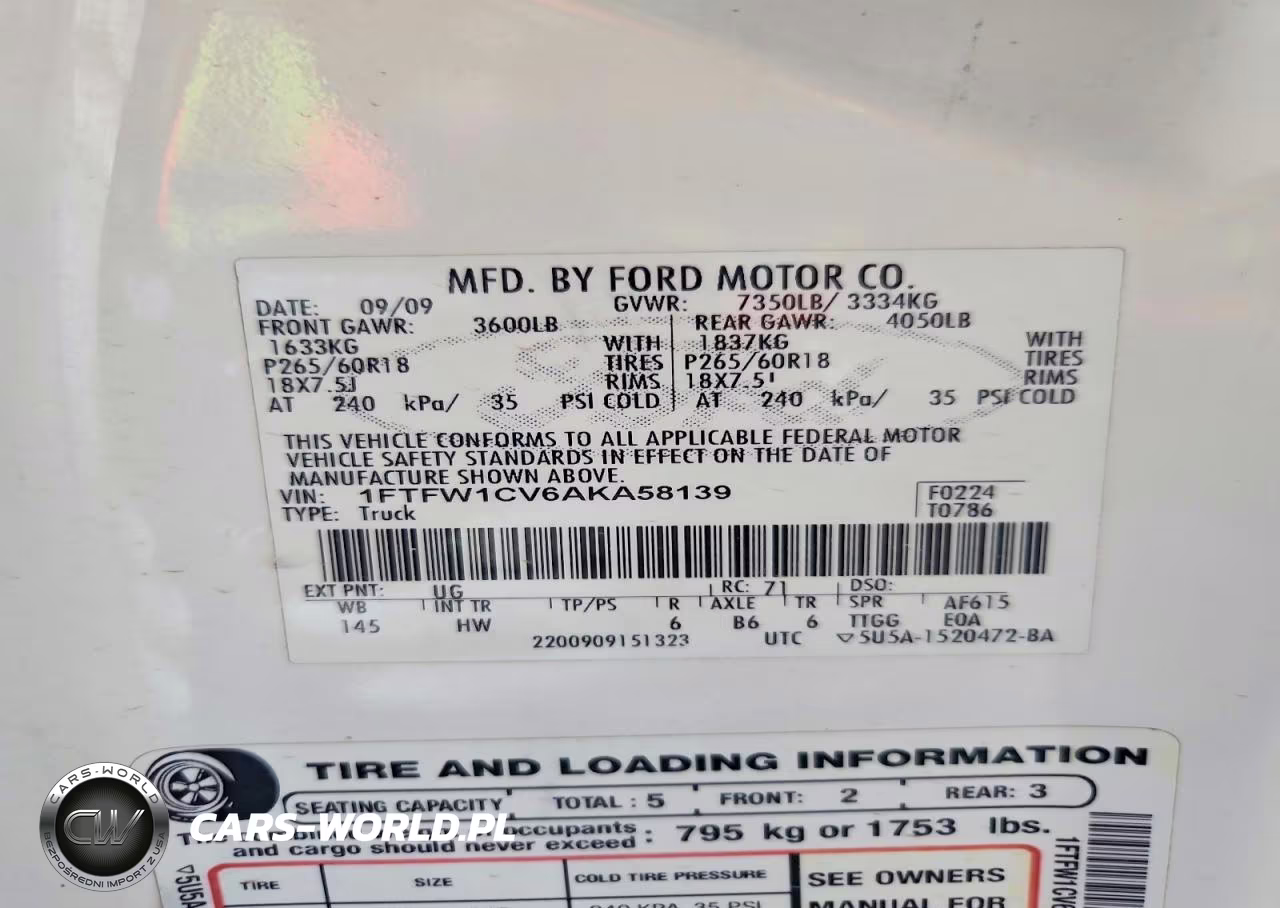 2010 Ford F150 Supercrew VIN:1FTFW1CV6AKA58139 - 13