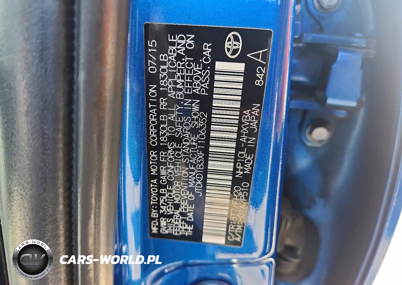 2015 Toyota Prius C One VIN:JTDKDTB3XF1106352 - 12