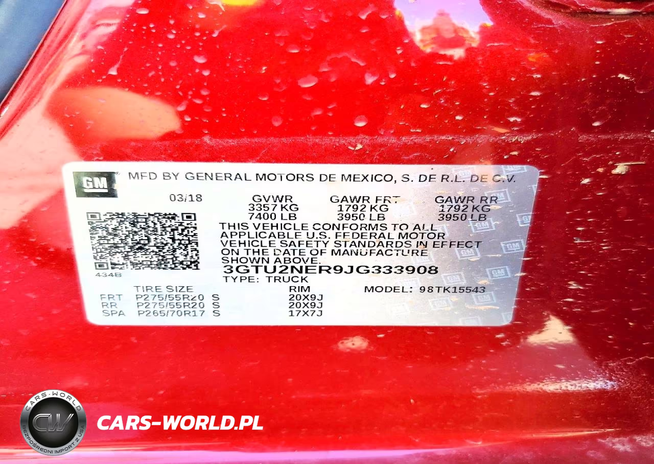 2018 GMC Sierra K1500 Slt VIN:3GTU2NER9JG333908 - 12