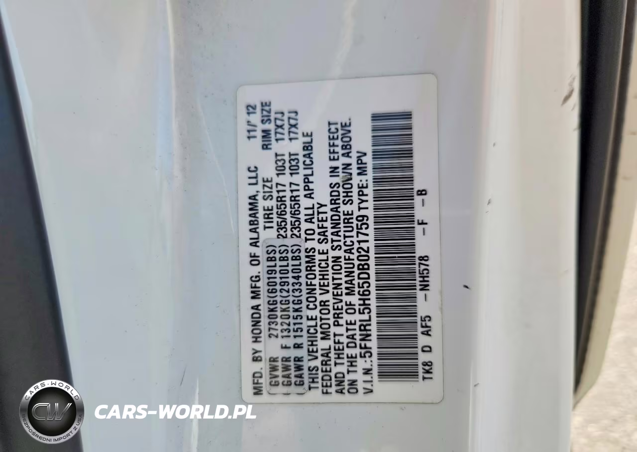 2013 Honda Odyssey Exl VIN:5FNRL5H65DB021759 - 13