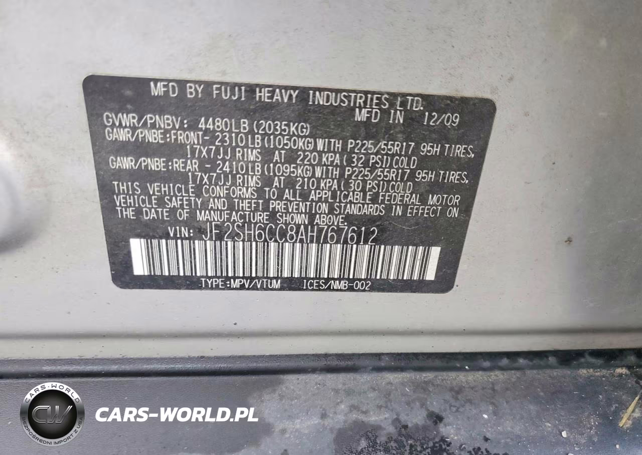 2010 Subaru Forester 2.5X Premium VIN:JF2SH6CC8AH767612 - 13
