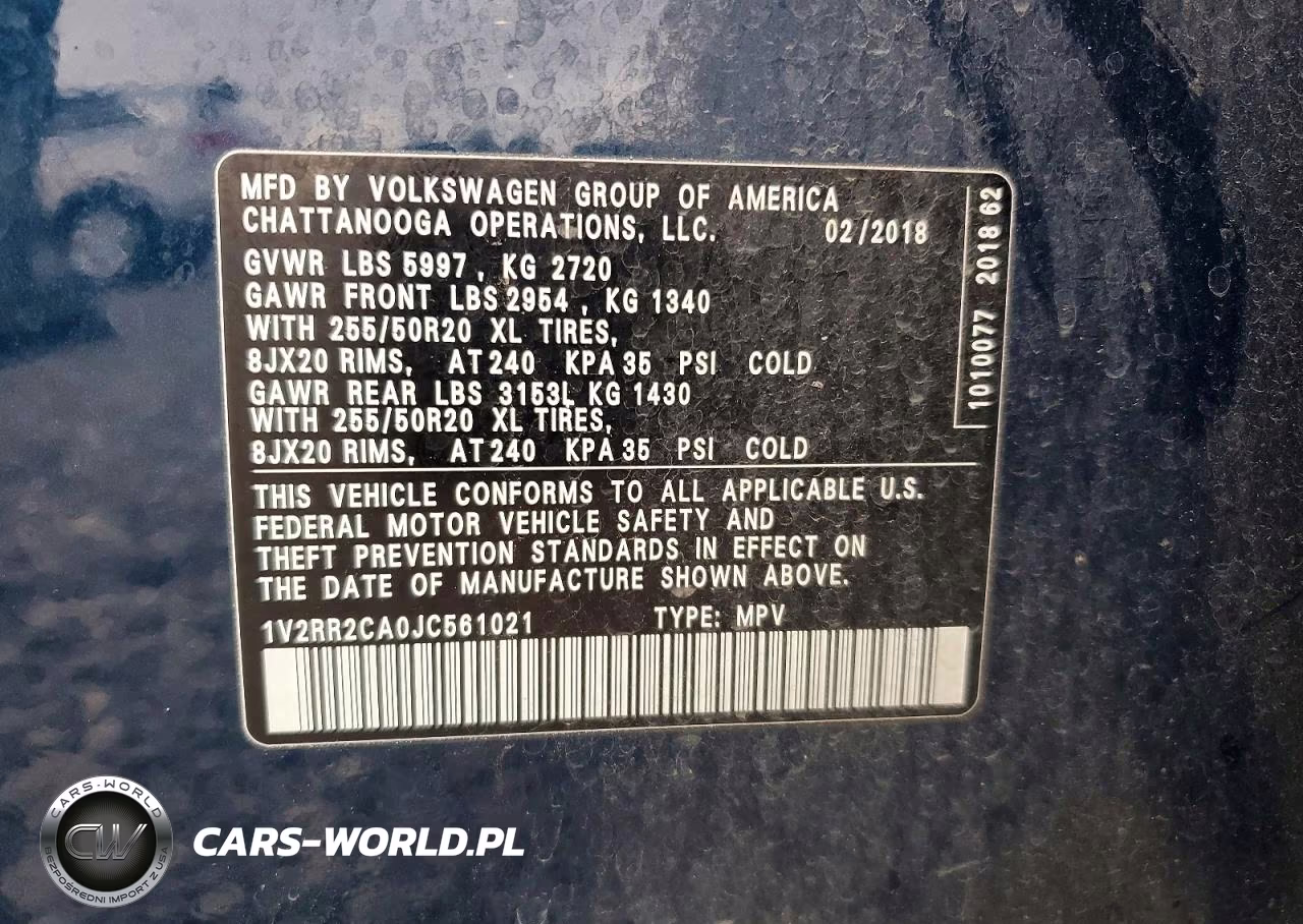 2018 Volkswagen Atlas Sel VIN:1V2RR2CA0JC561021 - 13