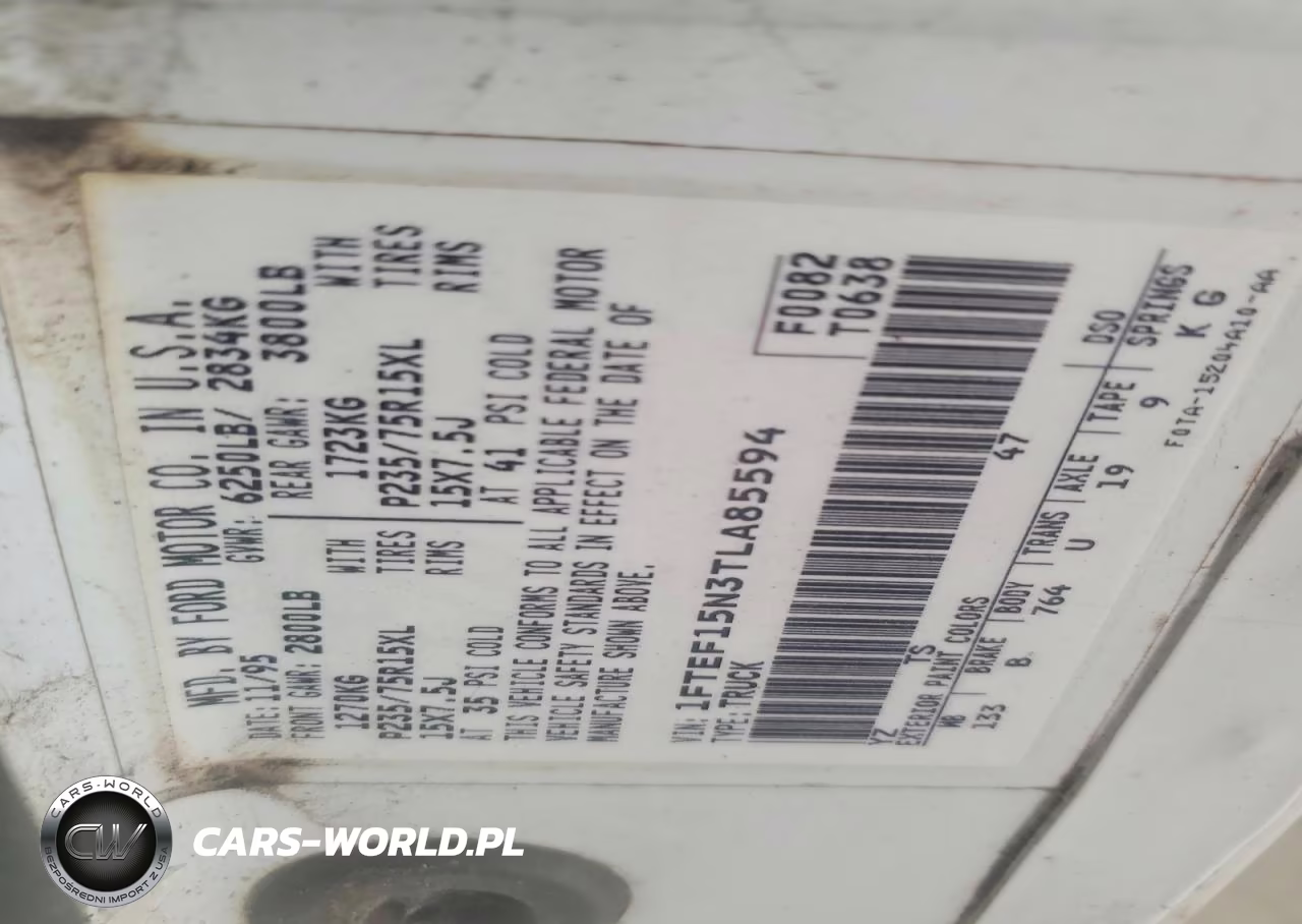 1996 Ford F150 VIN:1FTEF15N3TLA85594 - 12
