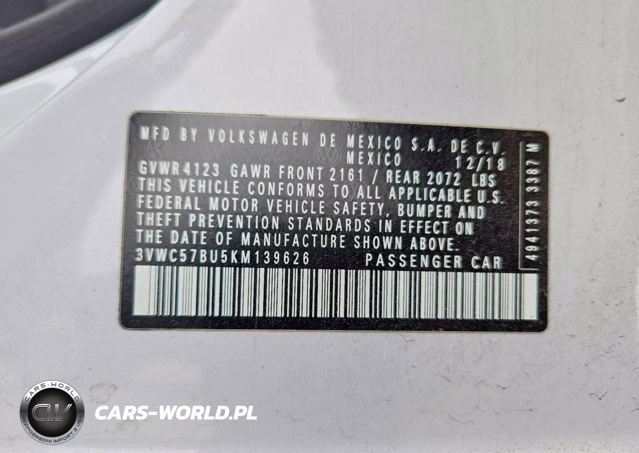 2019 Volkswagen Jetta S VIN:3VWC57BU5KM139626 - 13