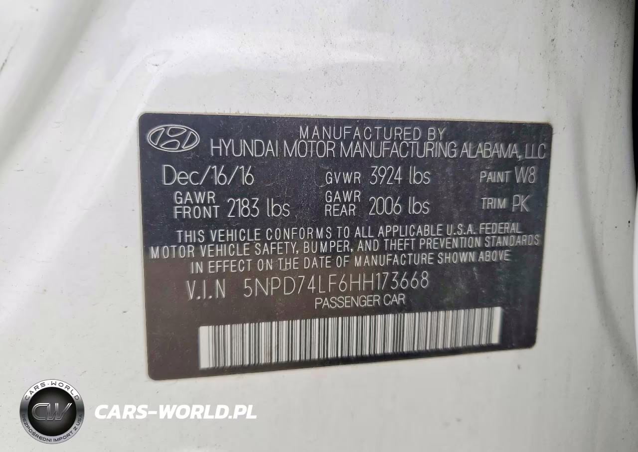 2017 Hyundai Elantra Se VIN:5NPD74LF6HH173668 - 12