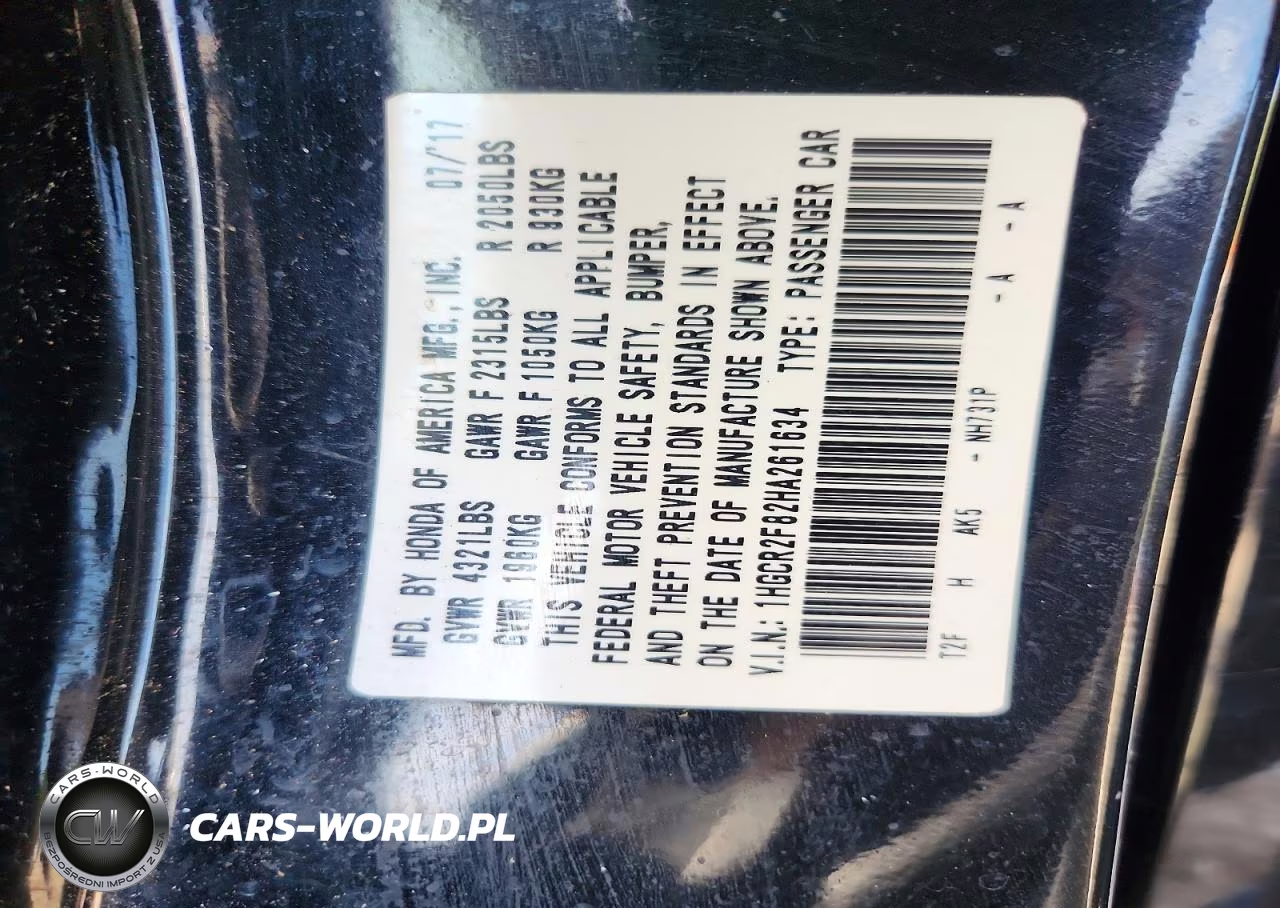 2017 Honda Accord Exl VIN:1HGCR2F82HA261634 - 12