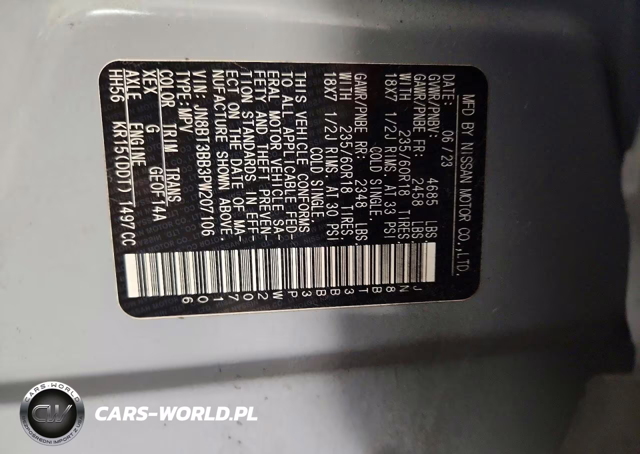 2023 Nissan Rogue Sv VIN:JN8BT3BB3PW207106 - 14
