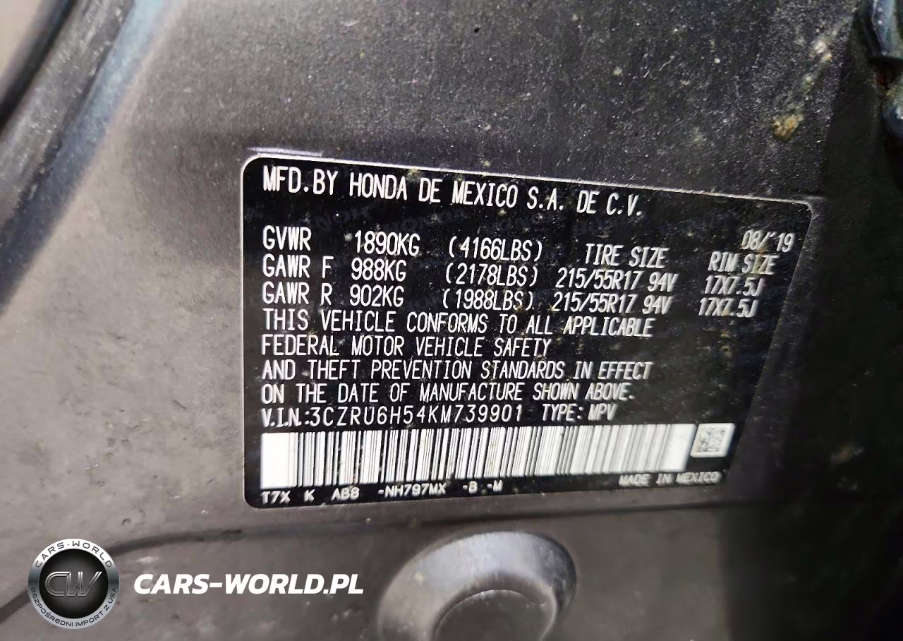 2019 Honda Hr-V Ex VIN:3CZRU6H54KM739901 - 13