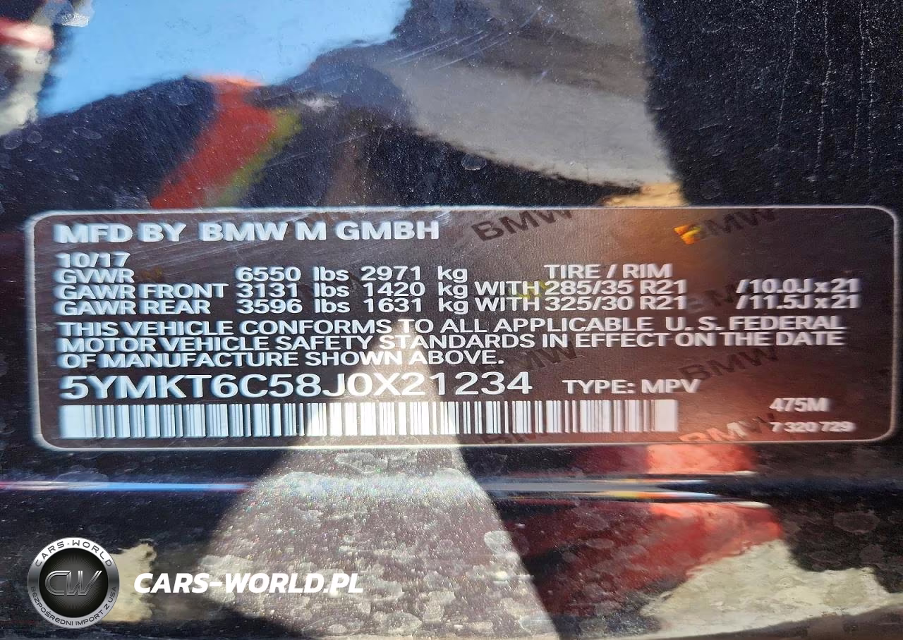 2018 BMW X5 M VIN:5YMKT6C58J0X21234 - 14
