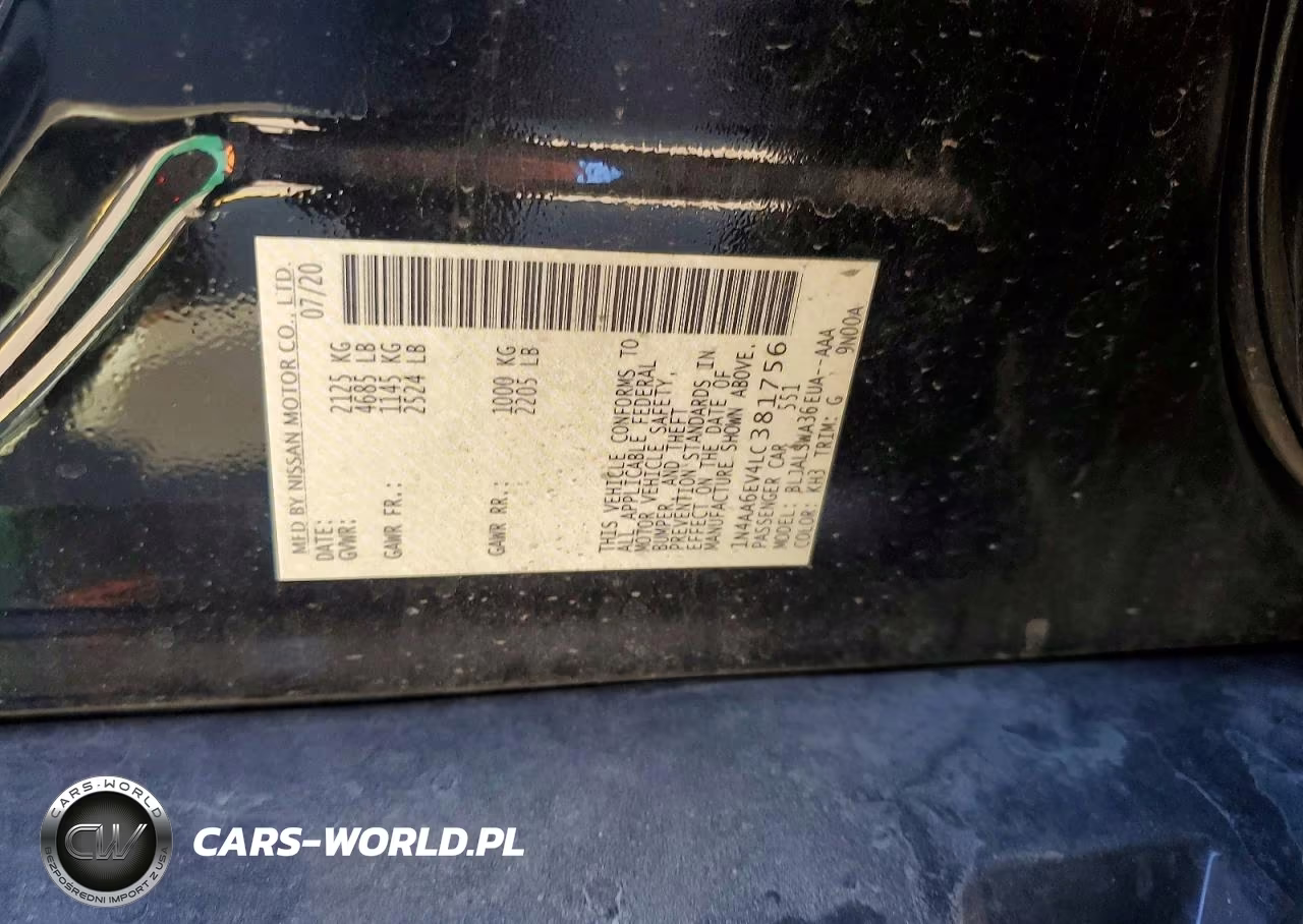 2020 Nissan Maxima Sr VIN:1N4AA6EV4LC381756 - 12