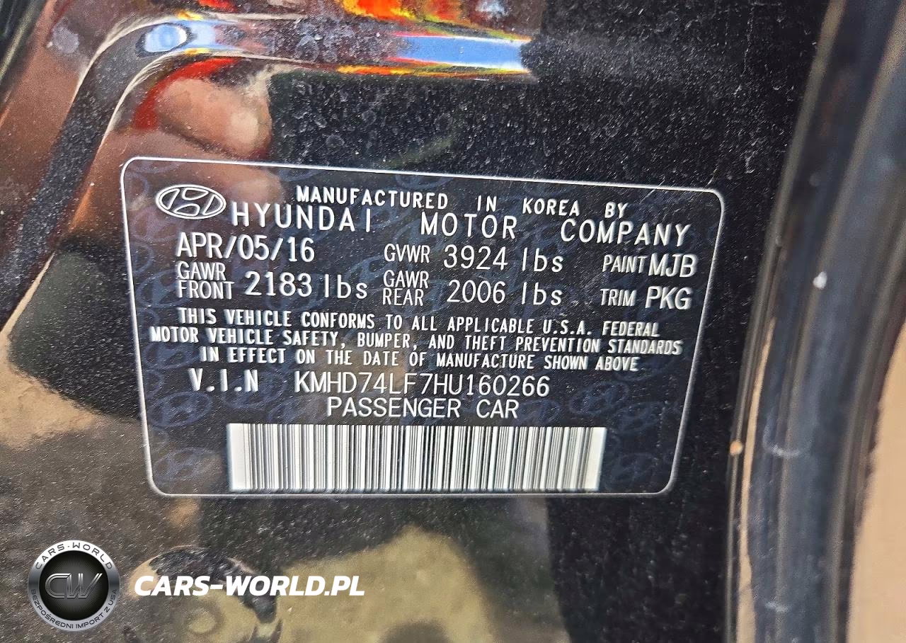 2017 Hyundai Elantra Se VIN:KMHD74LF7HU160266 - 12